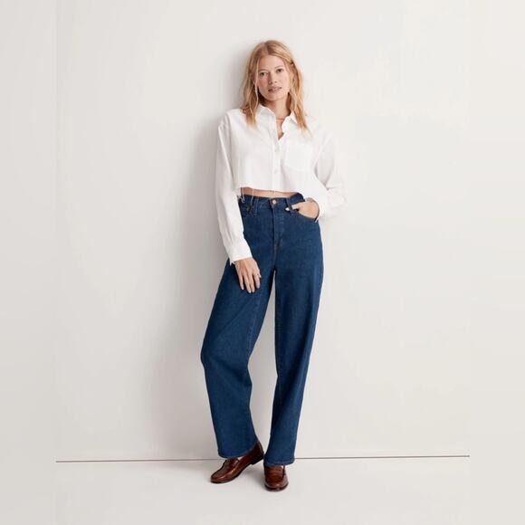 Madewell The Perfect Vintage Wide Leg Raw Hem Jeans Women's 26 - Picture 1 of 9
